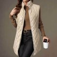 thumbnail image 1 of Pincandy Women's Quilted Long Vest Basic Solid Color Lightweight Padded Gilet Petite Sleeveless Warm Coat Outerwear 2025, 1 of 7