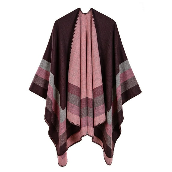 Pincandy Women's Shawl Wraps Open Front Poncho Cape Oversized Sweaters Casual Cardigan Shawls for Fall Winter