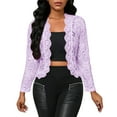 thumbnail image 1 of Pincandy Women's Sheer Lace Jacket Blazer Long Sleeve Open Front See Through Jackets, 1 of 3