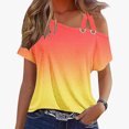 thumbnail image 1 of Pincandy Women's Solid Color Camisole Sleeveless T-shirt Loose Tank Top Round Neck Top Shirt Comfort Colors Adult Heavyweight Short Sleeve Tee, Style,Orange,L, 1 of 4