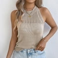 thumbnail image 1 of Pincandy Women's Summer Knit Tank Tops, Racerback High Neck Lightweight Sweater Vest, Dressy Casual Outfits, 1 of 6