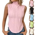thumbnail image 1 of Pincandy Women's Summer Sleeveless Knit Turtleneck Slim Fit Tank Top Stylish High Neck Base Layer Perfect for Daily Fashion and Fall Winter Layering, 1 of 7