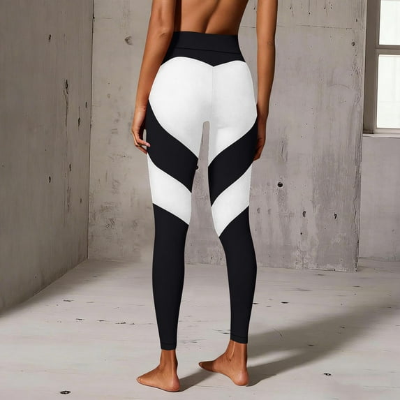 Pincandy Women's Valentine's Day Yoga Pants - Heart Print, High Stretch, Flared Leg for Gym, Workout & Running