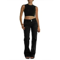 Pincandy Women's Wide Leg Pants for Women Mid Waist Dress Flare Straight Leg Corduroy Pants Workout Jeans Trendy