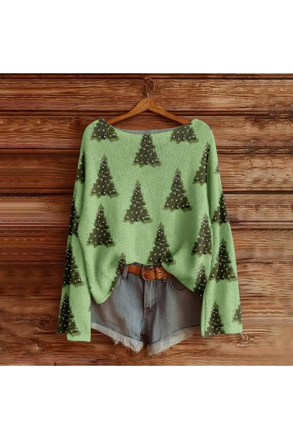 Womens Boho Oversized Sweater Vintage Ethnic Casual Cute Graphic Pullover Tops Baggy Fall Long Sleeve Floral Blouses