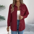 thumbnail image 1 of Pincandy Womens Corduroy Shacket Blouses Button Down Shirts Pocket Long Sleeves Tops Jacket Coats, 1 of 7