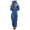 thumbnail image 1 of Pincandy Womens Fleece Onesies Pajamas Jumpsuit Warm Sherpa Romper Sleepwear One Piece Zipper Hooded Playsuit Loungewear, 1 of 5