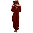 thumbnail image 1 of Pincandy Womens Fleece Onesies Pajamas Jumpsuit Warm Sherpa Romper Sleepwear One Piece Zipper Hooded Playsuit Loungewear, 1 of 5
