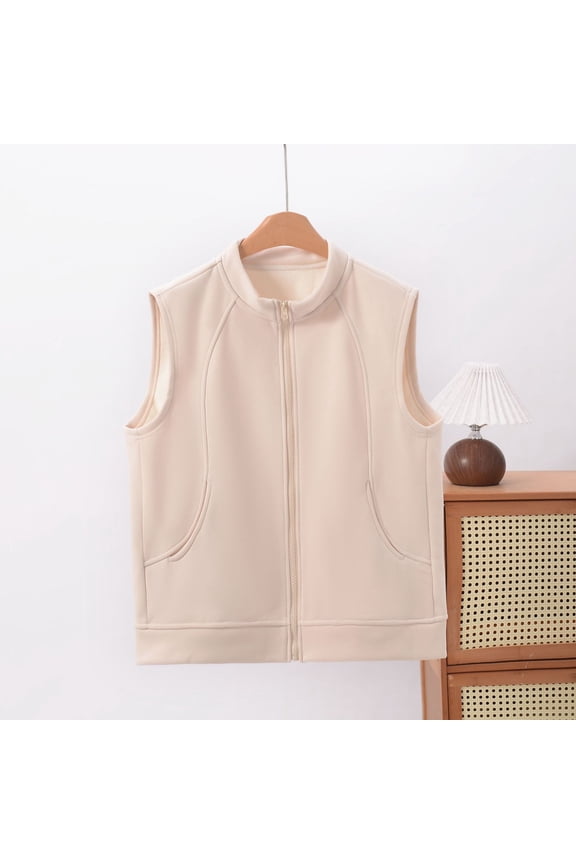 Womens Fuzzy Fleece Vest Sleeveless Button Down Fall Sherpa Jacket Winter Warm Old Money Outerwear with Pockets