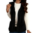 thumbnail image 1 of Pincandy Womens Fuzzy Fleece Vest Sleeveless Button Down Fall Sherpa Jacket Winter Warm Old Money Outerwear with Pockets, 1 of 7