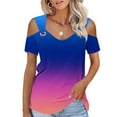 thumbnail image 1 of Pincandy Womens Off The Shoulder Tops Shirts Short Sleeves Regular and Plus Size Tops, 1 of 7