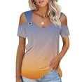 thumbnail image 1 of Pincandy Womens Off The Shoulder Tops Shirts Short Sleeves Regular and Plus Size Tops, 1 of 7