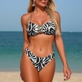 thumbnail image 1 of Pincandy Womens Sexy Spaghetti Strap Bikini Two Piece Swimsuit Triangle Bottom Padded Wireless Quick Dry for Beach Pool Party Summer Outdoor Leisure Wear, 1 of 7