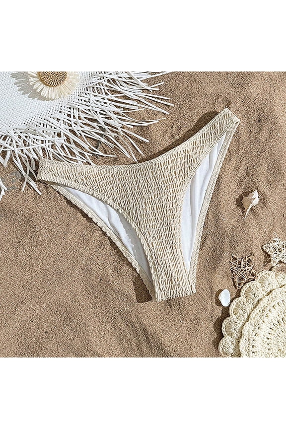 Womens Solid Color Casual Triangle Bikini Bottom Stretchy Flattering Fit Quick Dry for Beach Pool Summer Vacation Mix Match Swimwear