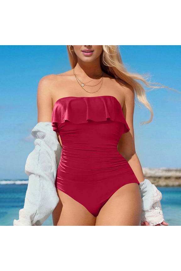 Womens Solid Color Cutout Backless One Piece Swimsuit Padded Wireless 4 Way Stretch Breathable for Beach Tropical Vacation Outdoor Wear