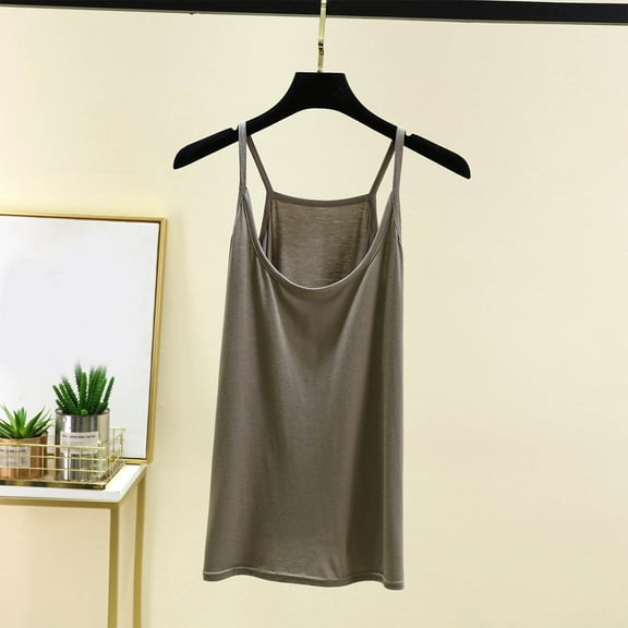 Pincandy Womens Summer Cotton Linen Spaghetti Strap Tank Top V Neck Sleeveless Camisole Casual Loose Button Shirts Crop Tops