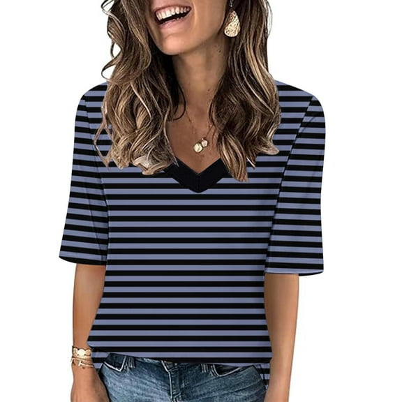 Pincandy Womens Tops Summer Short Sleeve Shirts Business Dressy Casual Pullover Tops for Women 2025 Trendy