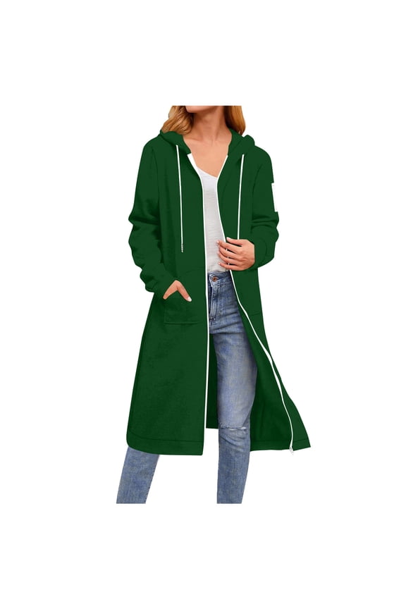 Zip Up Hoodies for Women Oversized Long Pullover Hooded Sweatshirts Casual Long Sleeve Fall Jackets Coat 2025