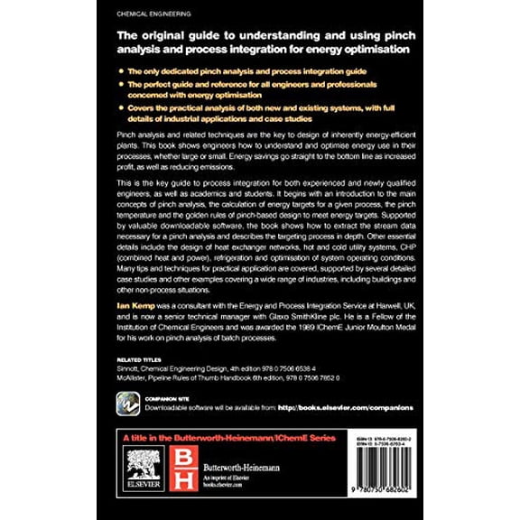 Pre-Owned Pinch Analysis and Process Integration: A User Guide on Process Integration for the Efficient Use of Energy [Hardcover] Kemp, Ian C.