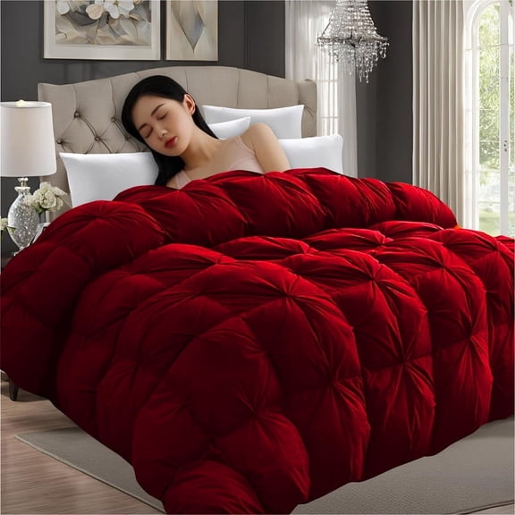 Pinch Comforter Soft as Feathers Polyfill Microfiber Fabric 8-Side & Corner Loops Luxurious Perfect for Home and Hotel Pack of 1 Full_88 X 92 Inch
