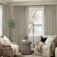 thumbnail image 1 of Pinch Pleat Linen Curtains 108 Inches Long 70 Inch Wide for Patio Sliding Door Light Filtering Semi Sheer Pleated Drapes Back Tab Burlywood Taupe Extra Wide 70 x 108 Curtain for Living Dining Room, 1 of 9
