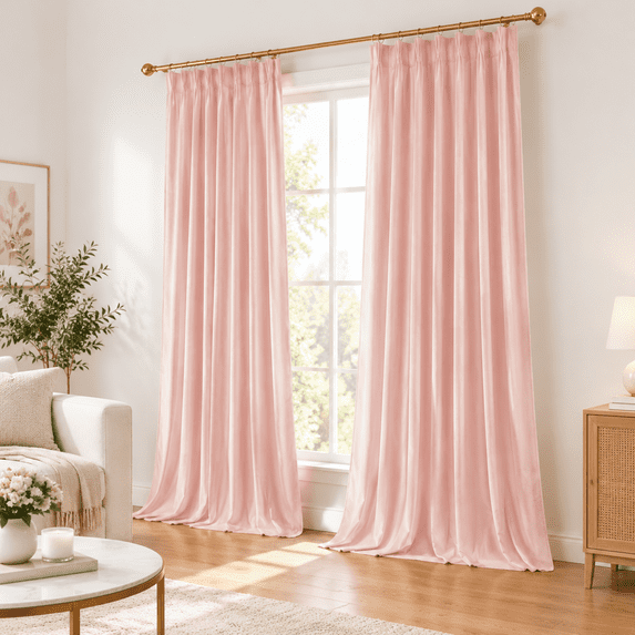 Pinch Pleat Pink Curta96 Inch For 2 Panels - Walmart.com