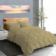 thumbnail image 1 of Pinch Pleated 1-Piece Duvet Cover 100% Egyptian Cotton 800 Thread Count with Zipper & Corner Ties Pintuck Decorative Duvet Cover- King/California King Size (94" x 104") Inch, Taupe, 1 of 4