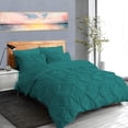 thumbnail image 1 of Pinch Pleated 1-Piece Duvet Cover 100% Egyptian Cotton 800 Thread Count with Zipper & Corner Ties Pintuck Decorative Duvet Cover- Super King Size (116" x 98") Inch, Teal, 1 of 4