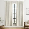thumbnail image 1 of Pinch Pleated 100% Blackout Linen Curtains 78 Inches Long 2 Panels Set Thermal Insulated Natural Linen Pinch Pleat Curtains for Bedroom Dining Room Neutral Cream Pleat Drapes with Hooks Rings 40x78, 1 of 9