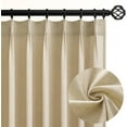 thumbnail image 1 of Pinch Pleated Curtains 90 Inches Long 2 Panels Set,Beige Semi Sheer Cotton Blend Linen Burlap Farmhouse Modern Light Filtering Curtain Drapes for Living Room Bedroom,40x90 inch Length, 1 of 16