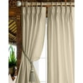 thumbnail image 1 of Pinch Pleated Curtains Triple Pinch Pleat Drapes with Tiebacks & Hooks Blackout Thermal Insulated Room Darkening Window Curtain For Living Room, Home W(21"+21") L45 (2 Panels Combined, Beige), 1 of 8