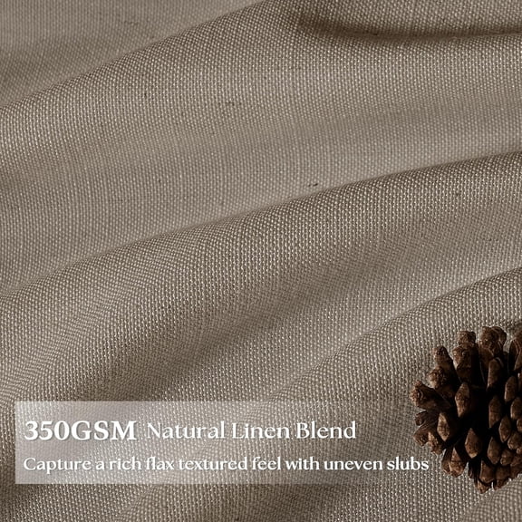 Pinch Pleated Linen Curtains 108 Inches Long 2 Panels for Living Room Bedroom Taupe Greyish Brown Dark Flax Drapes Back Tab Farmhouse Burlap Foor to Ceiling Curtains with Hooks Rings Sliding Door
