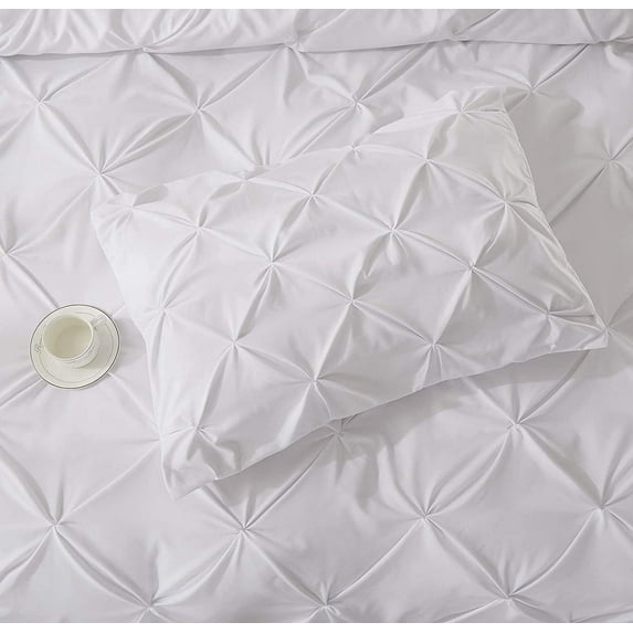 Pinch Pleated Pillow Shams - Super Soft 100% Egyptian Cotton 1000 Thread Count 2Pcs Pillow Shams - Queen Size (20" X 30") Inches, White