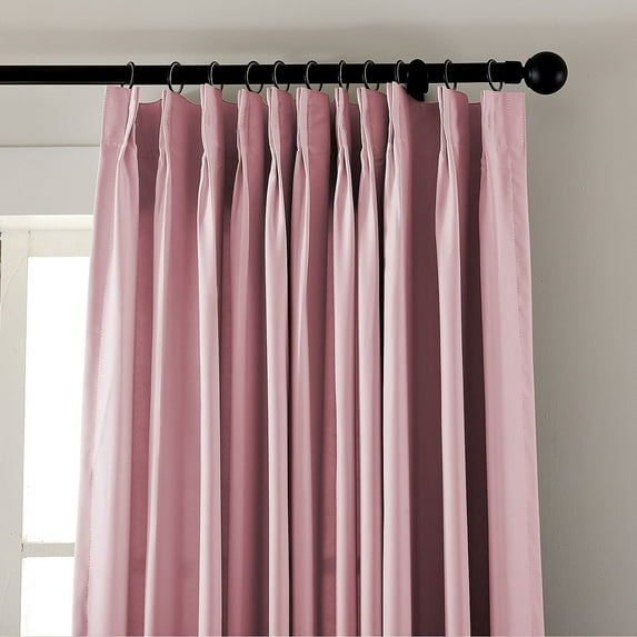 Pinch Pleated blackout 100% Polyester Blend Curtains Room Darkening Curtains Traverse Rod Living Room Bedroom Meetingroom Club Theater Patio Door (1 Panel , 72" W By 120" L) { Baby Pink }