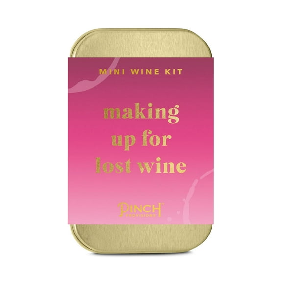 Pinch Provisions Mini Wine Night Kit, Includes 5 Must-Have Emergency Essential Items for Weekend Plans, Funny Portable Box Kit, Ideal Gift for Bachelorette and Birthday Parties, Pink, 4 x 2.5