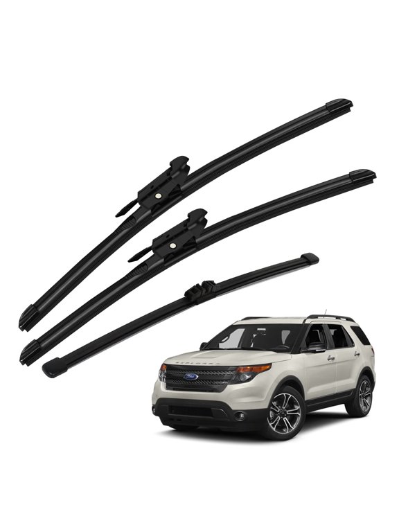 Pinch Tab 26"+22"+11" Windshield Wiper Blades Replacement for Ford Explorer 2011-2023,Replacement Front and Rear Wiper Blades(Set of 3)