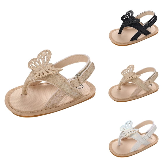 Pinch Toe Shiny Bow Hook Loop Sandals, Spring and Summer Children Baby Toddler Shoes for Boys and Girls, Girl Boy Comfort Anti Rubber Sole Beach Walking Prewalker Casual Shoes
