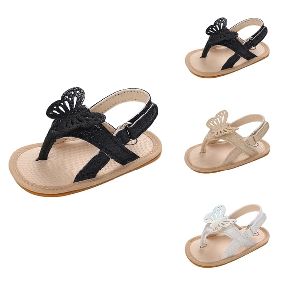 Pinch Toe Shiny Bow Hook Loop Sandals, Spring and Summer Children Baby Toddler Shoes for Boys and Girls, Girl Boy Comfort Anti Rubber Sole Beach Walking Prewalker Casual Shoes