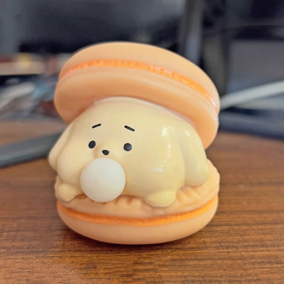 Pinch and Fidget Toy, Macaron Bubble Hamburger for Sensory Stress Relief, Fun Tactile Anxiety Tool, Portable Decompression , Focus and Relaxation Aid