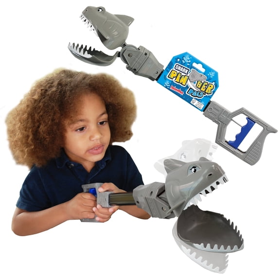 Pincher Pals - Shark by Deluxebase. Jumbo 16.5 Inch Shark Hand Grabber Toy for Kids. Fun Claw Reacher Tool, Animal Gift and Party Favor, Ages 3+.