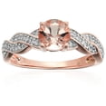 thumbnail image 1 of Pinctore Rose Gold-plated Silver Morganite & Diamond Ring, 1 of 1