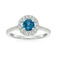 thumbnail image 1 of Pinctore Ster Silver London Blue Topaz & White Sapphire Solitaire Ring, 1 of 1