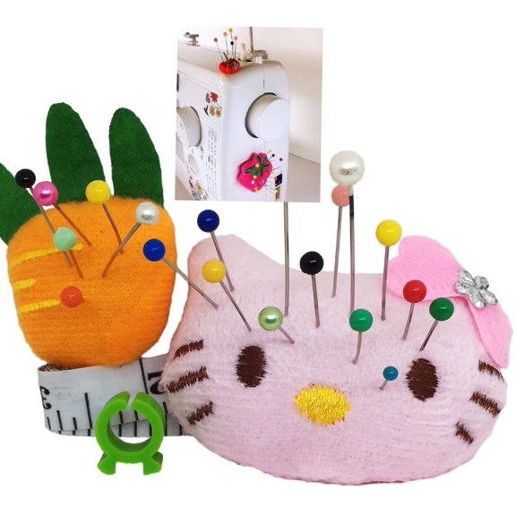 Pincushion for Sewing Machine Pin Holder 2 pcs Needle Storage Organizer DIY Craft Pink Girl