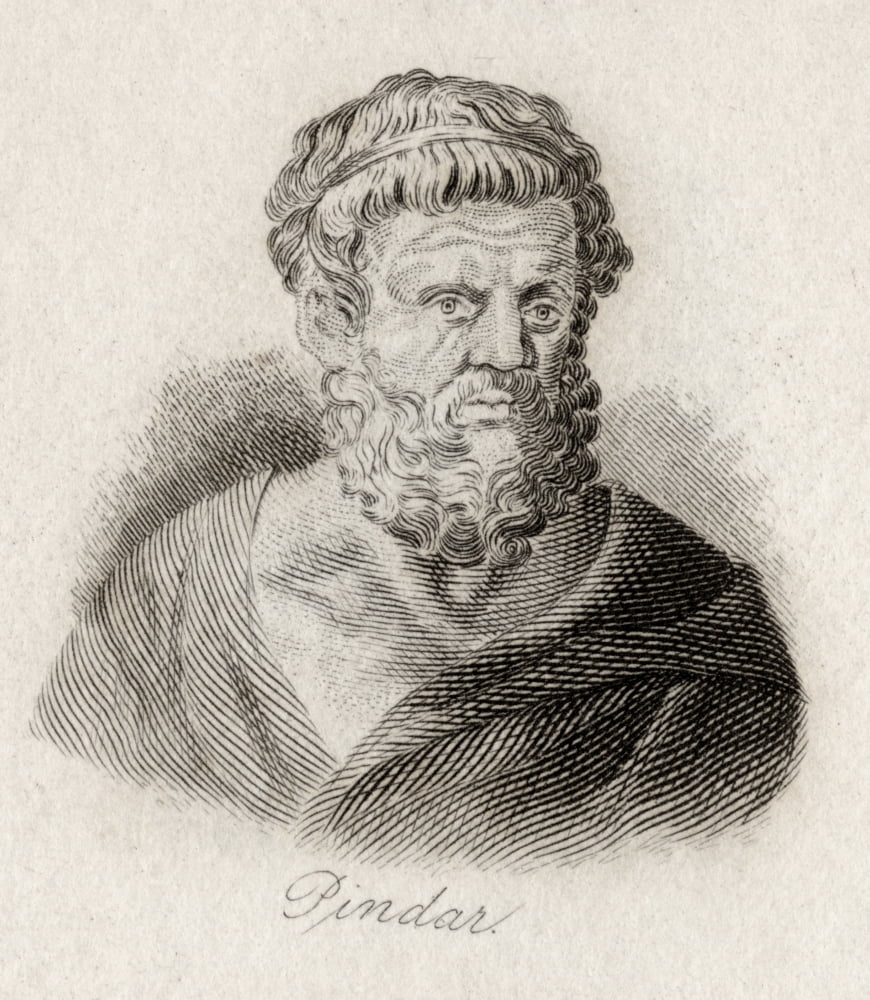 Pindar (Or Pindaris) Of Thebes522 Bc 443 Bc Ancient Greek Lyric PoetEngraved By JWCook Canvas Art - Ken Welsh Design Pics (26 x 30)