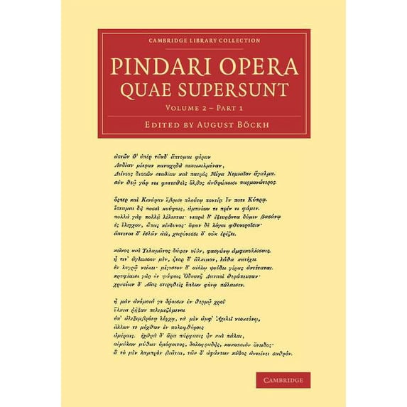 Pindari Opera Quae Supersunt, (Paperback)
