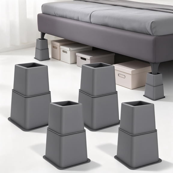 Pindermine Heavy Duty Adjustable Furniture Risers, 4 Pack, 3/5/8 Inch Height Options