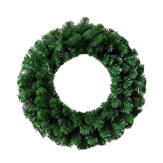 Pine Artificial Christmas Wreath, Green Xmas Pine Wreath DIY Faux Plain Wreath, Real Touch Artificial Green Faux Xmas Wreaths for Home Indoor Mantel Fireplace Wall Hanging Outdoor Decor
