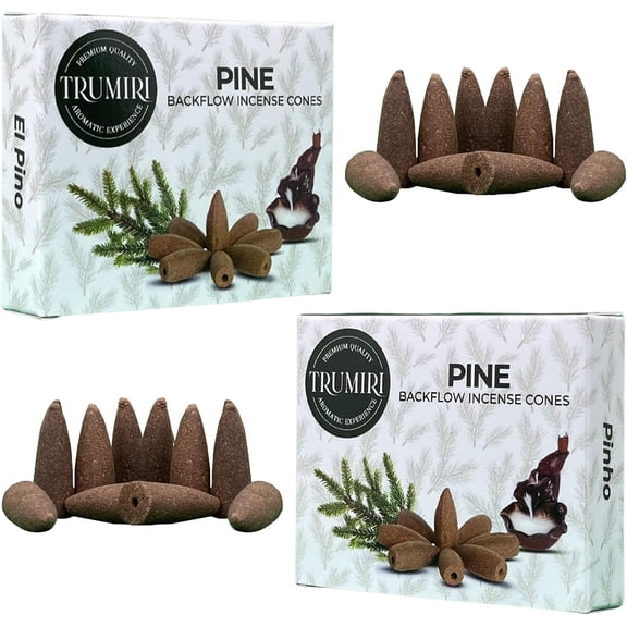 Pine Backflow Incense Cones - Total 20 Incense Cones Waterfall - Dual Pack of 10 Incense Backflow Cones - Waterfall Incense Cones - Incense Waterfall Cones
