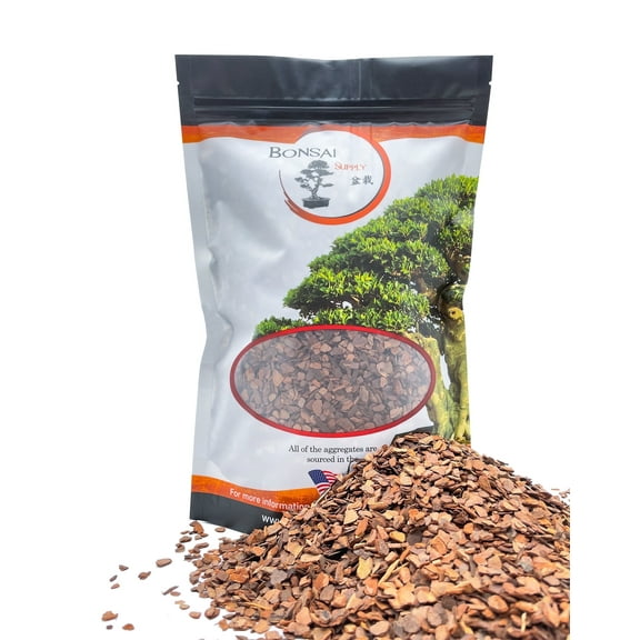 Pine Bark Fines for Bonsai, Orchids and Other Potted Plant Soil mixes. 1/4" Particle Size, 2 Quart re-sealable Bag by The Bonsai Supply