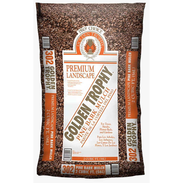 Pine Bark Mulch, Shredded, 2 Cu. ft. - Natural Rustic Color, Weed